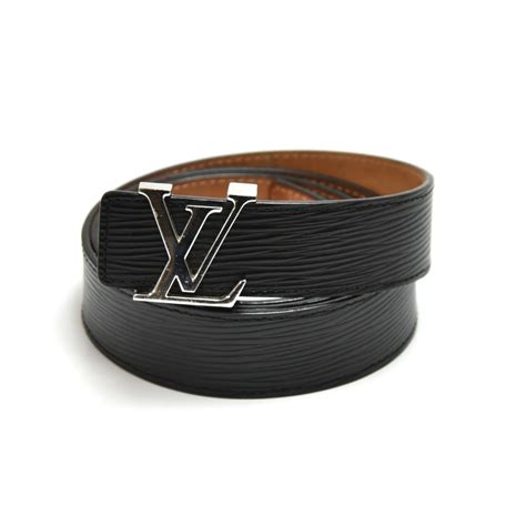 LV Men Black, Silver Genuine Leather Belt 